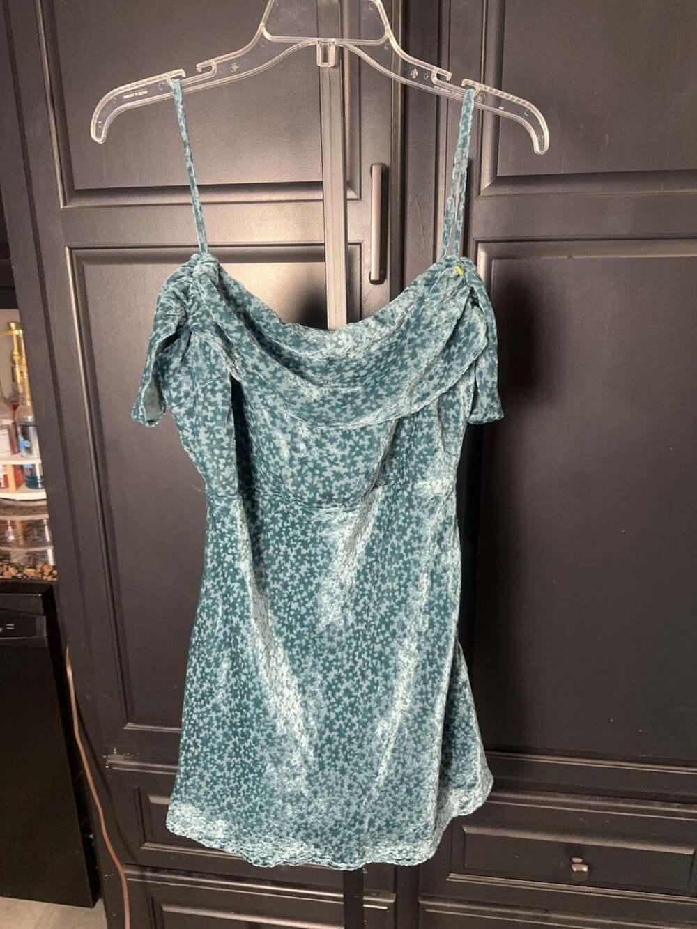 All in Favor green blue dress size medium #420